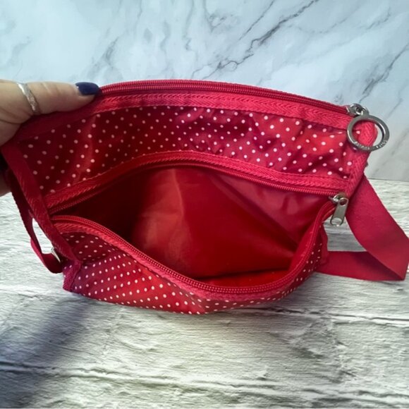 Street Lites Red/White Polka Dot Nylon Crossbody Bag - Picture 7 of 13